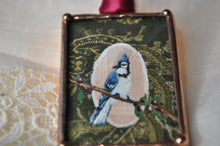 Load image into Gallery viewer, Blue Jay + Acorn Mini Ornament