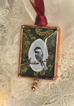 Load image into Gallery viewer, Chickadee + Acorn Mini Ornament