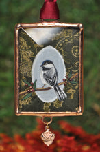 Load image into Gallery viewer, Chickadee + Acorn Mini Ornament