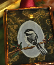 Load image into Gallery viewer, Chickadee + Acorn Mini Ornament