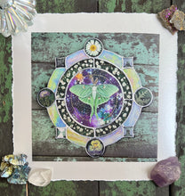 Load image into Gallery viewer, 8x8" reproduction giclée print of Galaxy Luna with a 1.25" deckled edge border