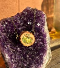 Load image into Gallery viewer, Green Pumpkin Duo Necklace
